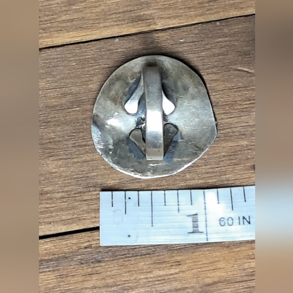 Vintage 925 Sterling Silver Native American Turquoise Ring Size 7.5 - Picture 5 of 5